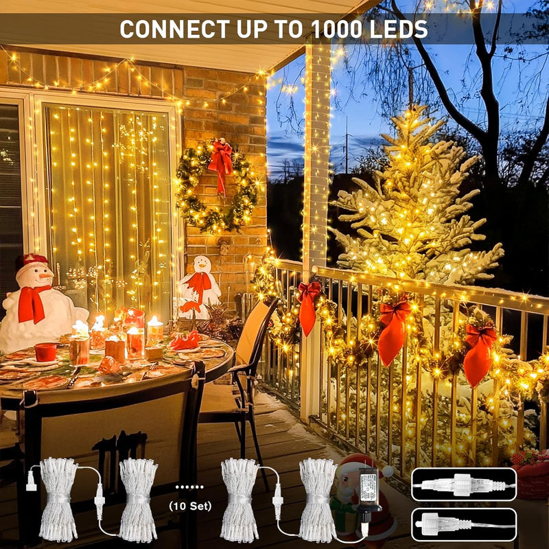 33ft 100 LED Fairy Twinkle Lights – Outdoor & Indoor Decorative String Lights